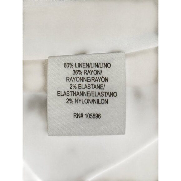 Worth New York Pencil Skirt Front Slit Tropical Print Green White Linen Size 0 - Picture 9 of 10